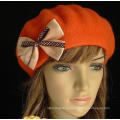 Fashion winter Bowknot Outdoor wool Hats for lady